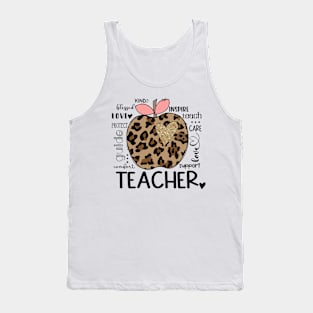 Teacher Leopard, Blessed Teach Inspire Tank Top